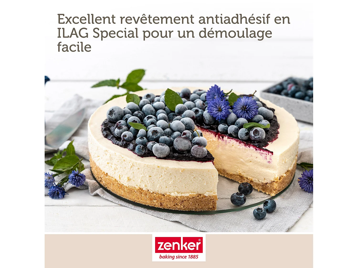 Moule à manqué à charnière 26 cm avec couvercle de transport Zenker Pure