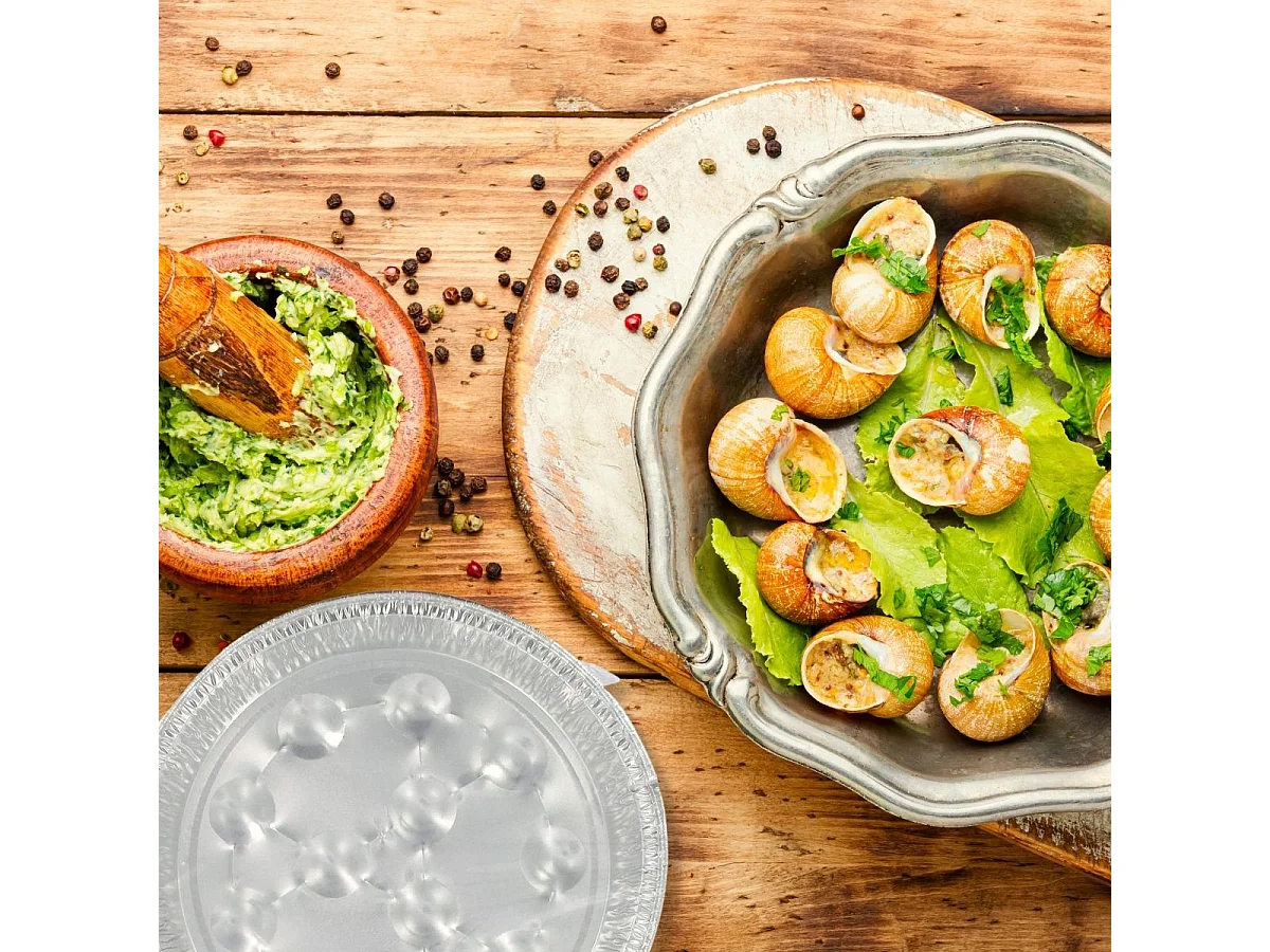 Lot de 10 plats à escargots en aluminium 17,5 cm Fackelmann
