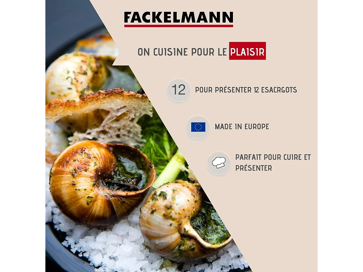 Lot de 10 plats à escargots en aluminium 17,5 cm Fackelmann