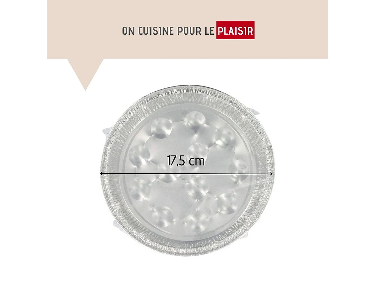 Lot de 10 plats à escargots en aluminium 17,5 cm Fackelmann