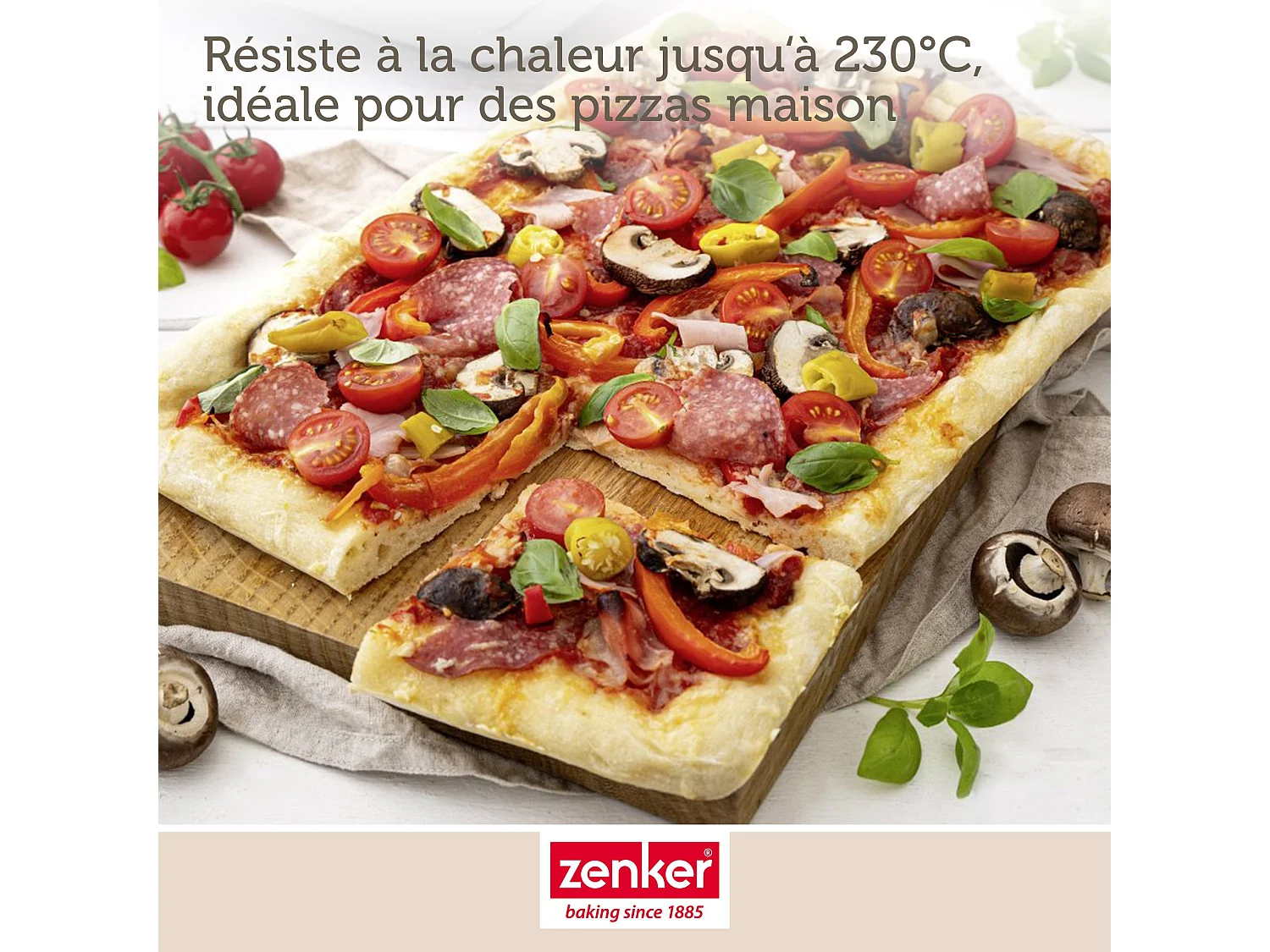 Plaque à pizza rectangulaire perforée extensible 37 à 52 x 33 cm Zenker Black Metallic
