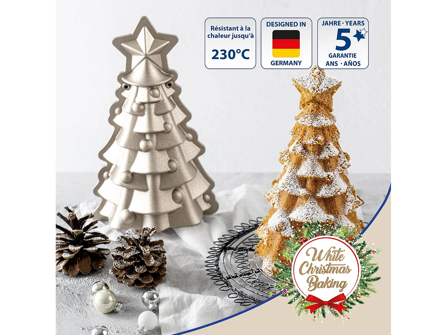 Moule à gâteaux original en forme de sapin de noël 17 x 7,5 cm Dr.Oetker Christmas