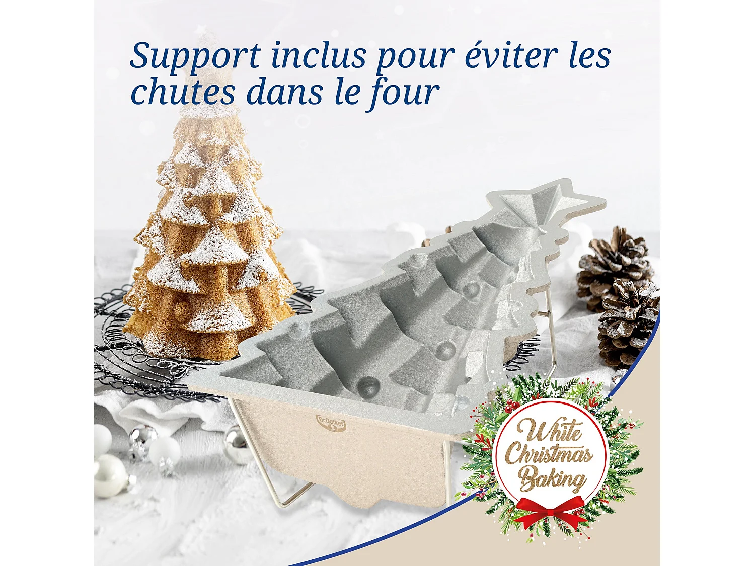 Moule à gâteaux original en forme de sapin de noël 17 x 7,5 cm Dr.Oetker Christmas