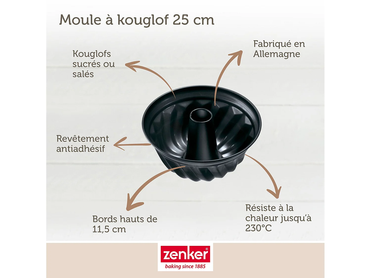 Moule à kouglofs 25 cm et moule à savarin 28 cm Zenker Black Metallic