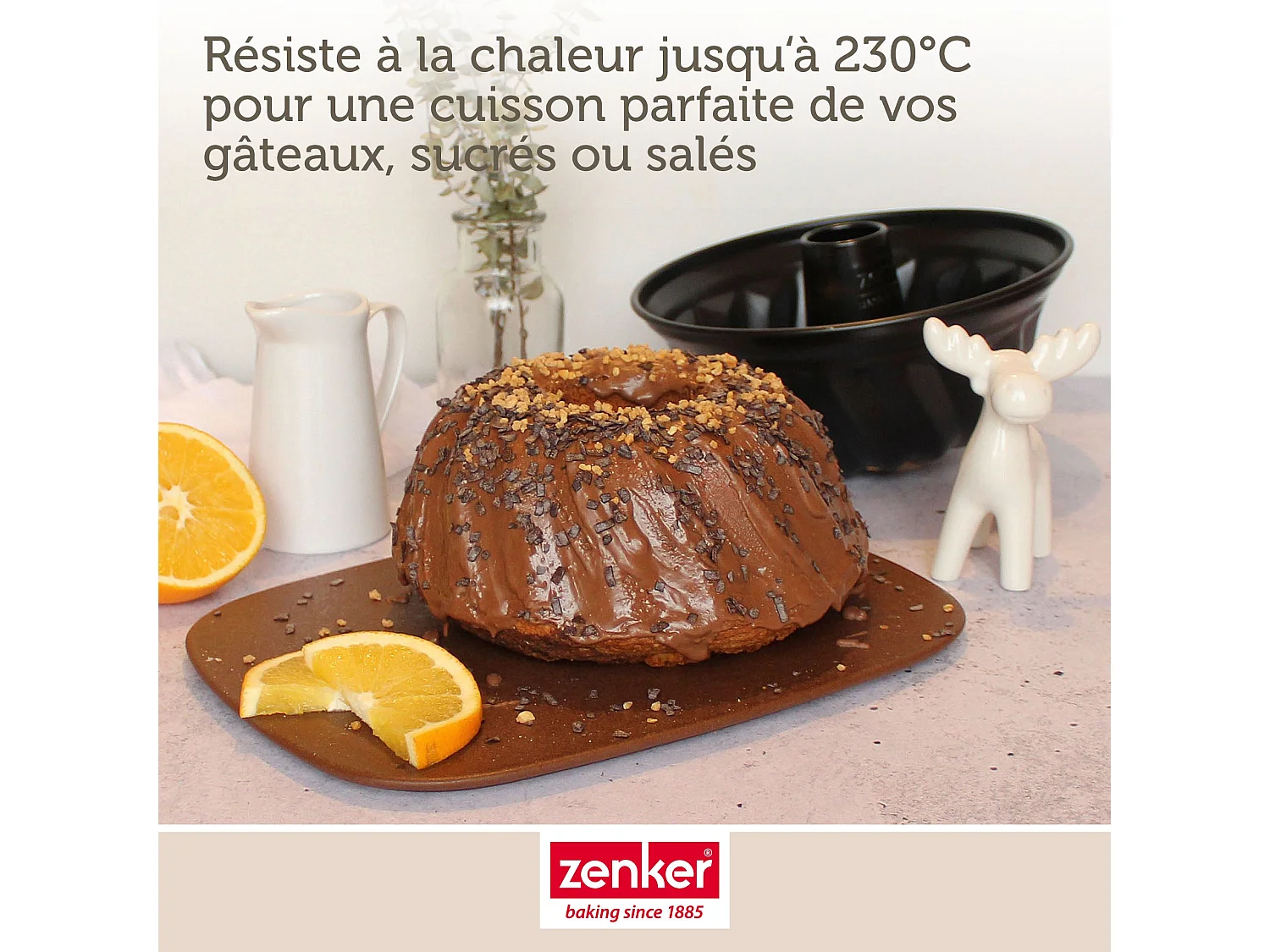 Moule à kouglofs 25 cm et moule à savarin 28 cm Zenker Black Metallic