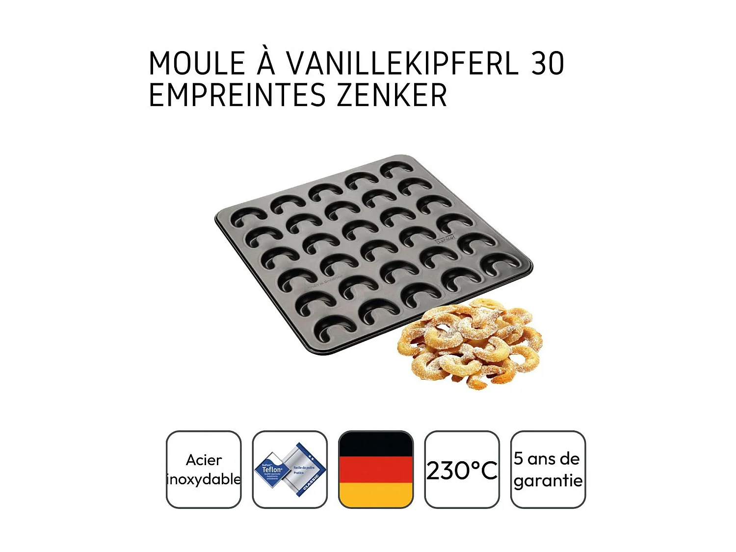 Plaque pour 30 croissants à la vanille 31 x 32 cm Zenker Special Creative