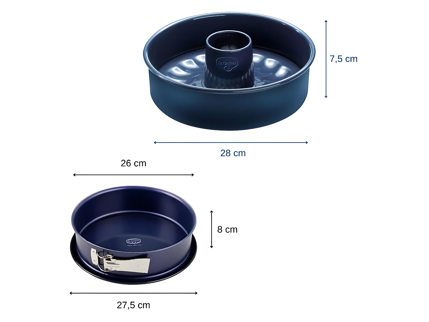 Moule à charnière 26 cm et moule à savarin fond amovible 28 cm Dr. Oetker Back Liebe