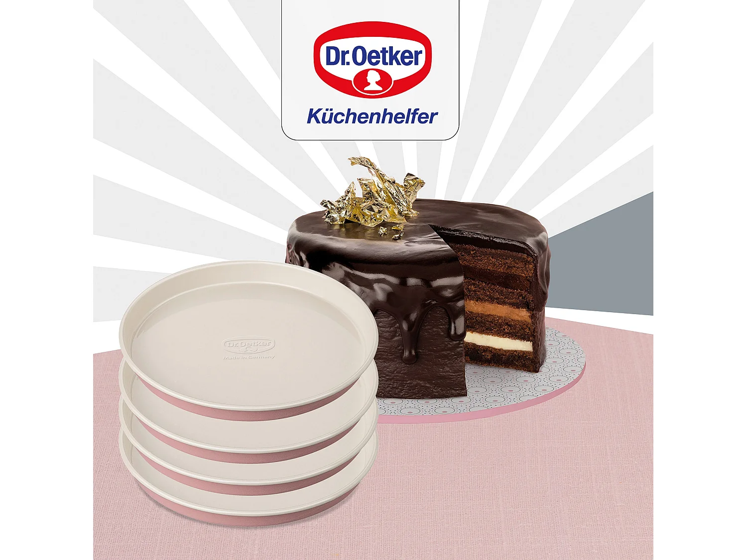 Set 4 moules pour gâteaux à étages 17 cm Dr. Oetker Rétro