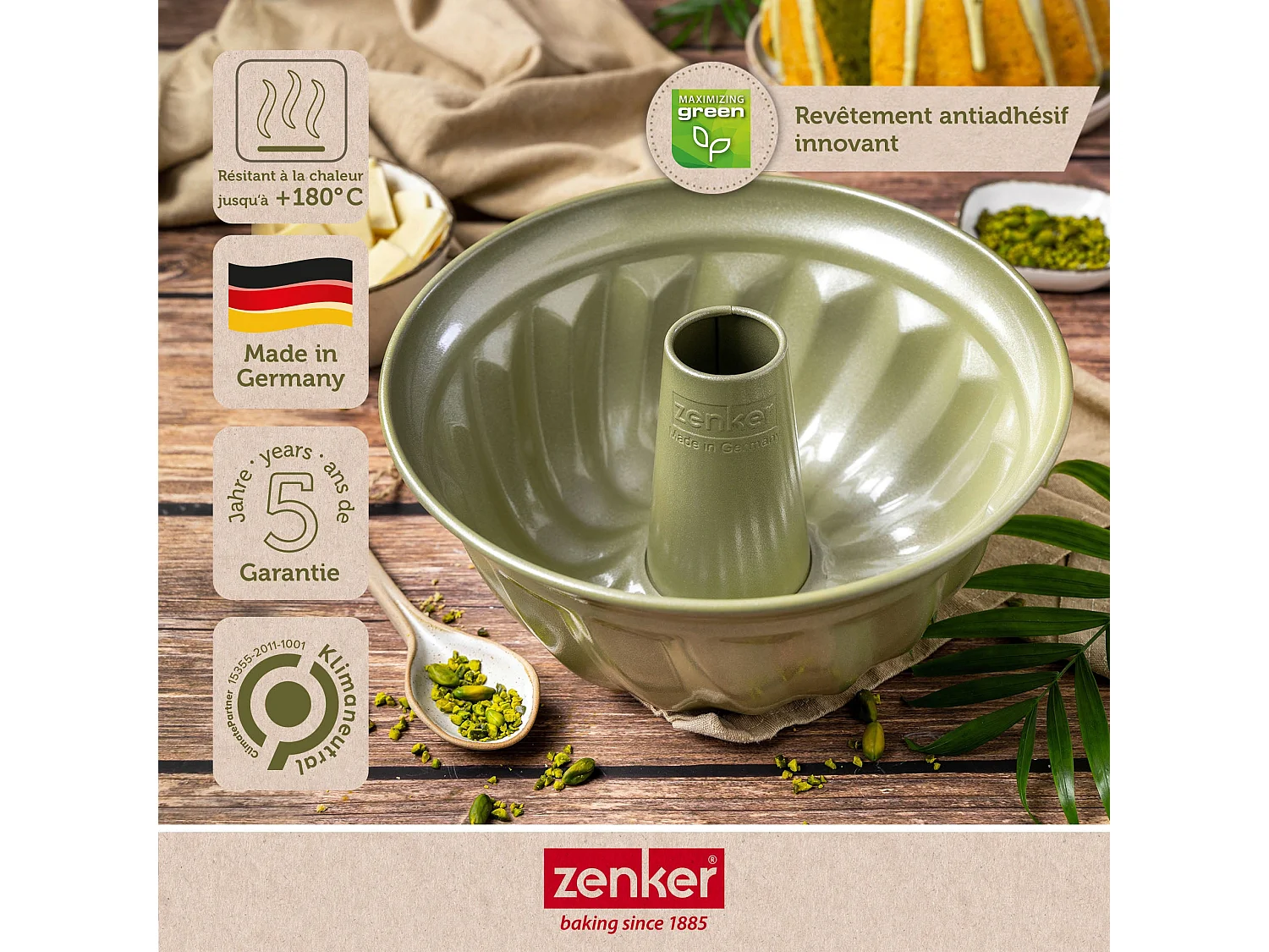 Moule à kouglof 25 cm Zenker Green Vision