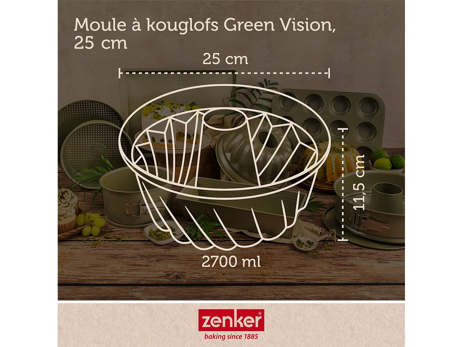 Moule à kouglof 25 cm Zenker Green Vision