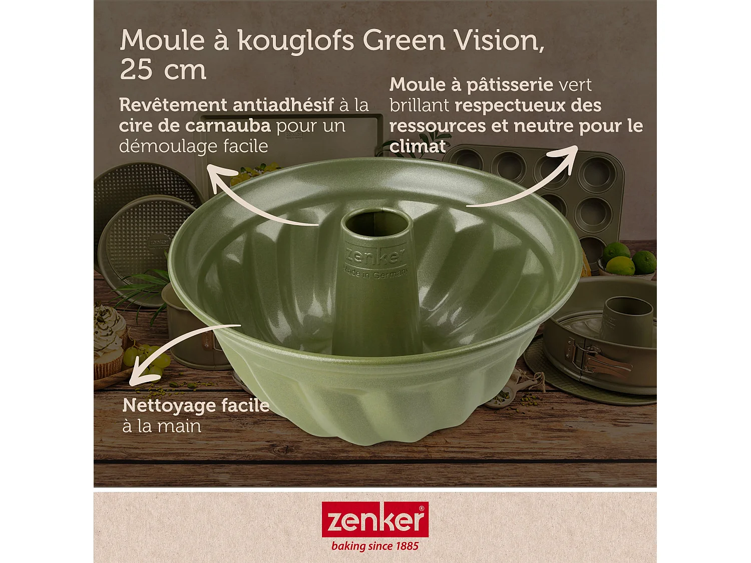 Moule à kouglof 25 cm Zenker Green Vision