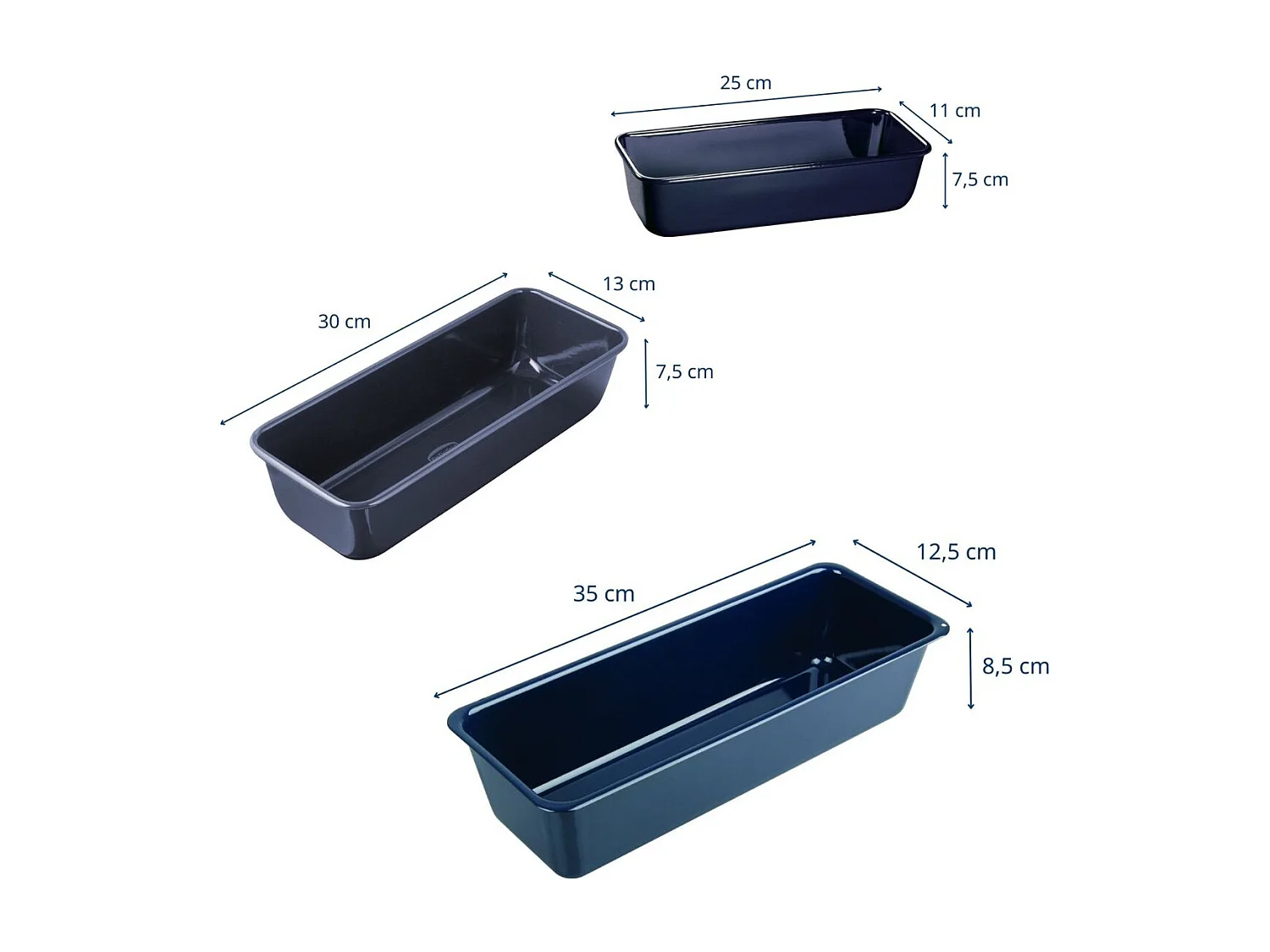 Set de 3 moules à cakes de 25 cm 30 cm 35 cm Dr. Oetker Back Liebe