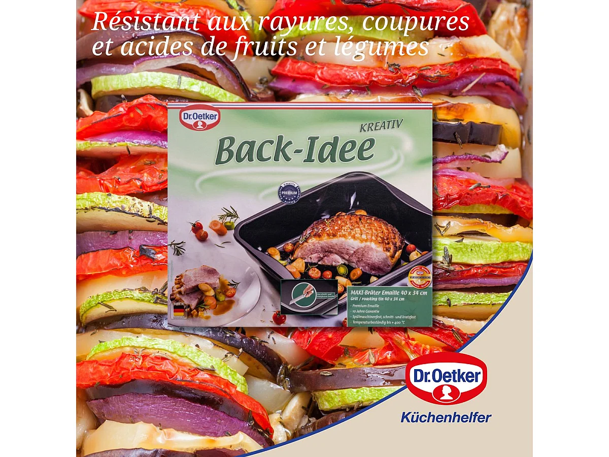 Plat à four XXL à bords hauts Dr Oetker Back-Idee Kreativ