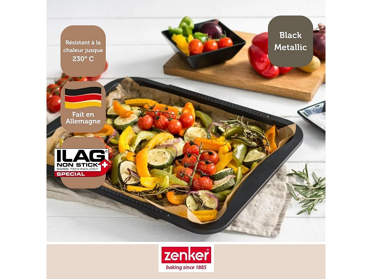 Plaque de four extensible de 35-52 x 32 cm Zenker Black Metallic