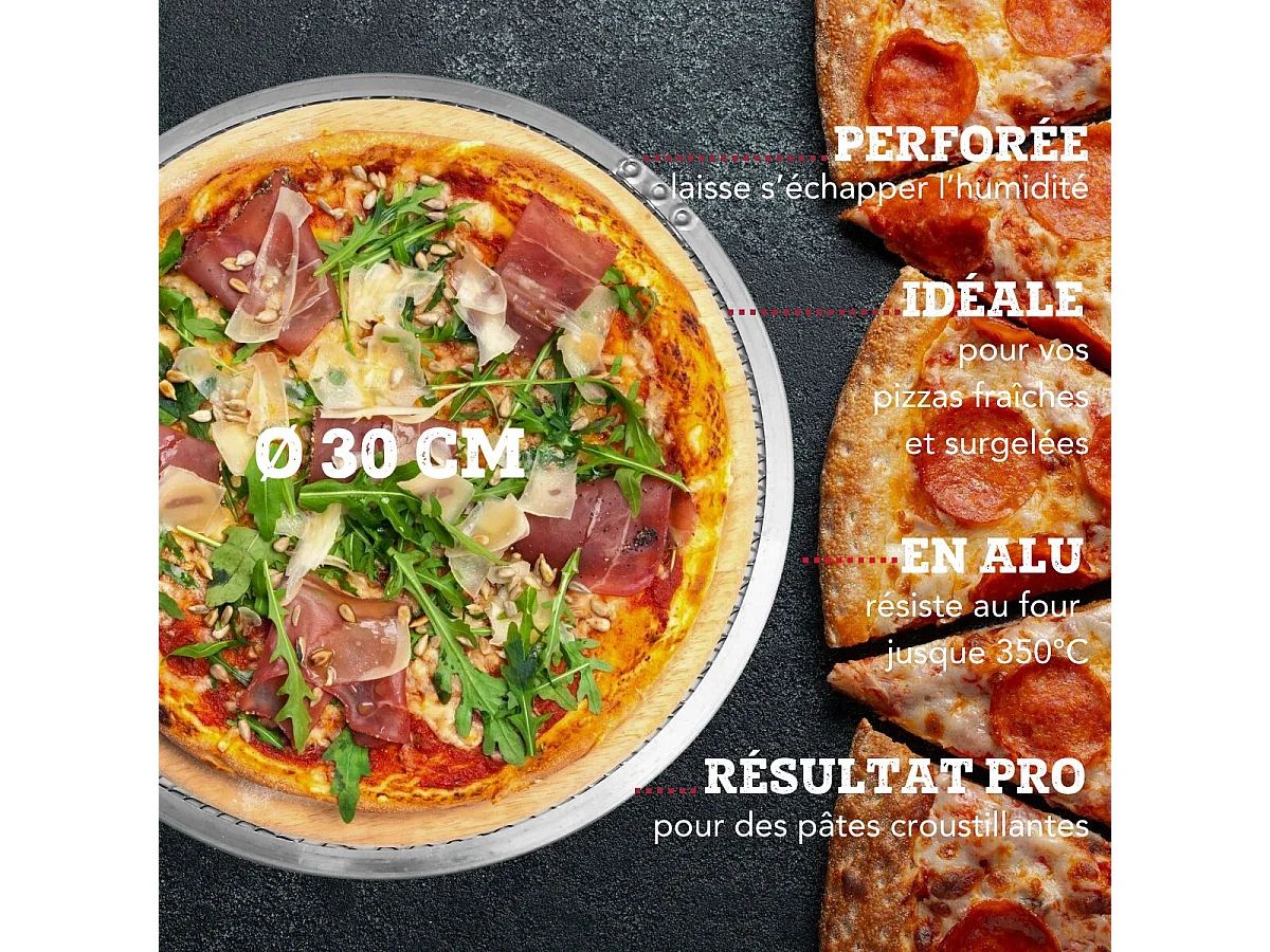 Plaque pizza surgelée 30 cm FM Professional