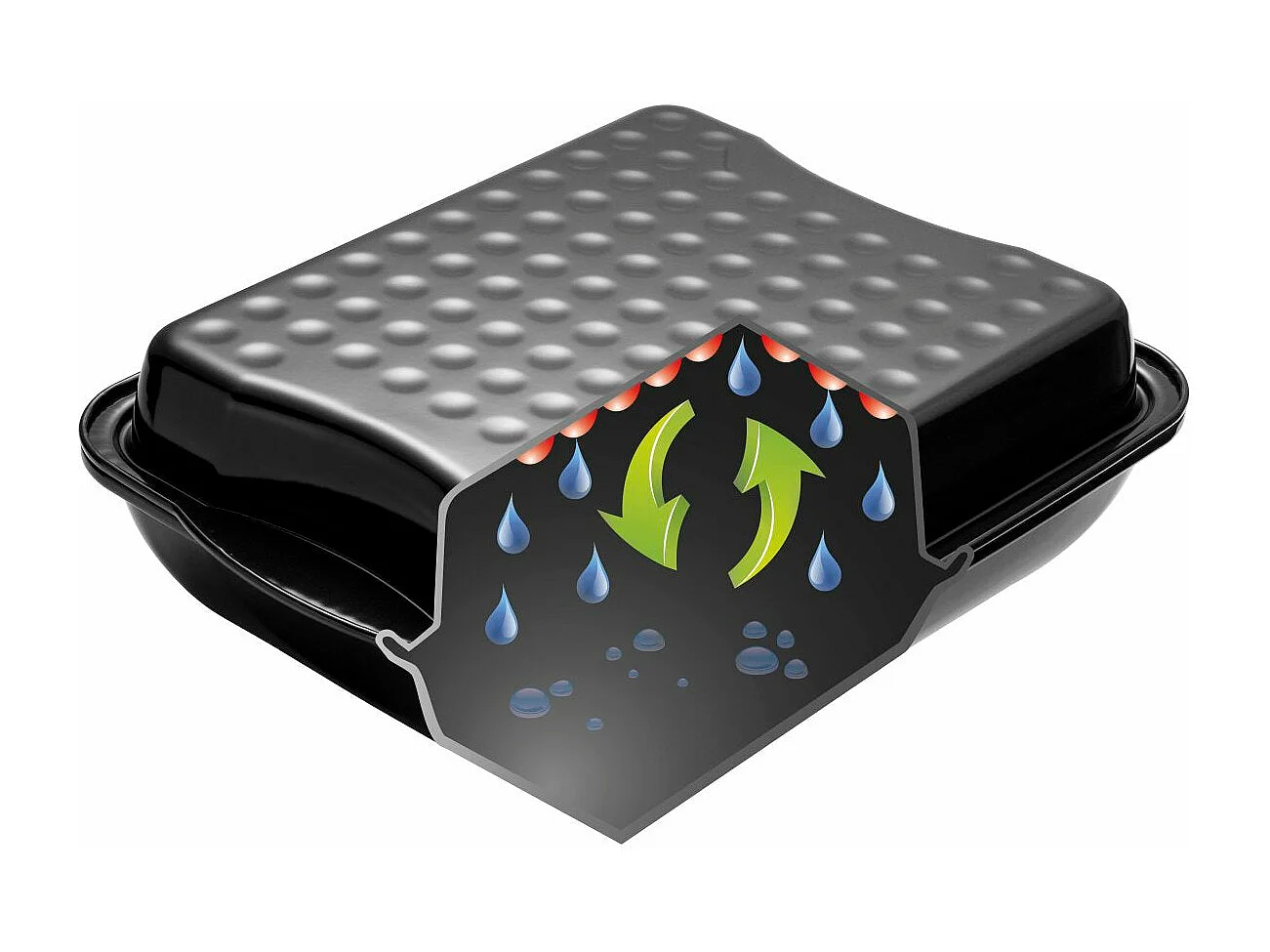 Plat à four avec couvercle en acier émaillé 42 x 34 cm Dr. Oetker Back-Idee Kreativ