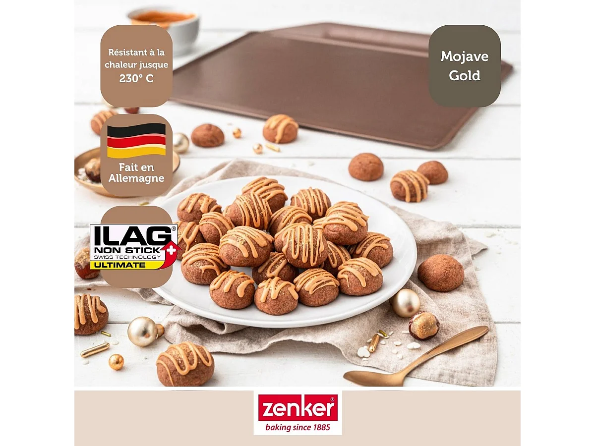 Plaque à pâtisserie sans rebords 36 x 33 cm Zenker Mojave Gold