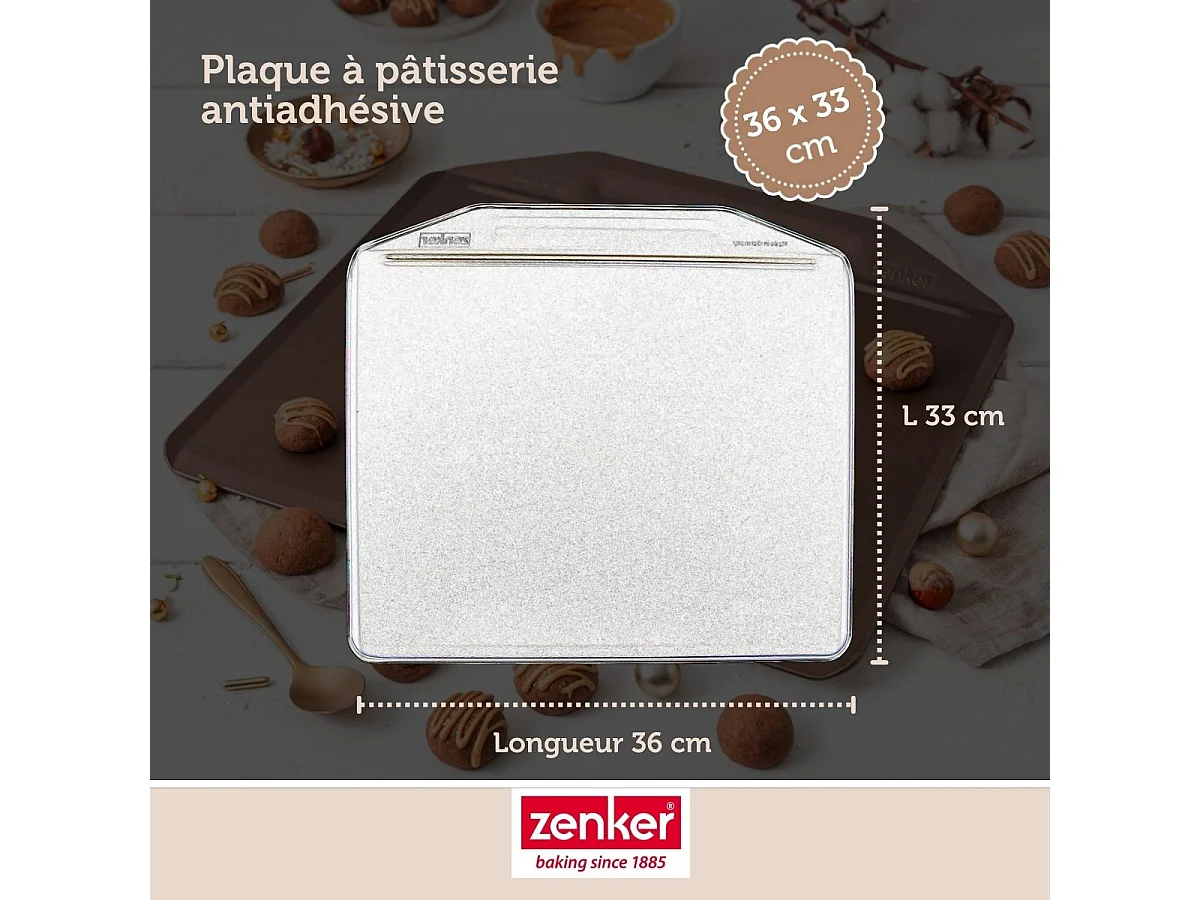 Plaque à pâtisserie sans rebords 36 x 33 cm Zenker Mojave Gold