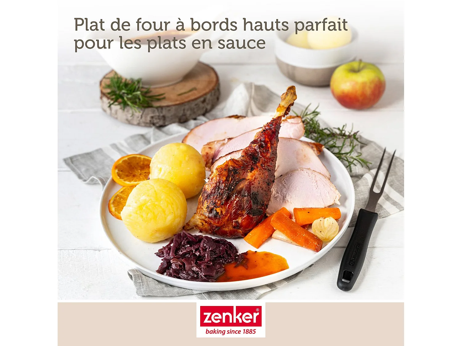 Plat à four XXL rectangle en acier émaillé 40 x 34 cm Zenker Spécial cooking