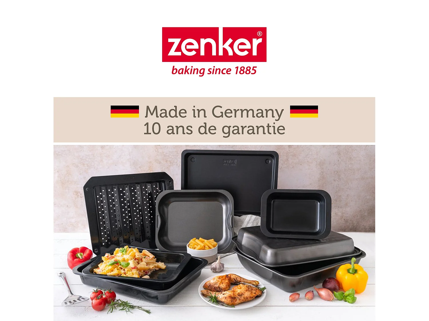 Plat à four XXL rectangle en acier émaillé 40 x 34 cm Zenker Spécial cooking