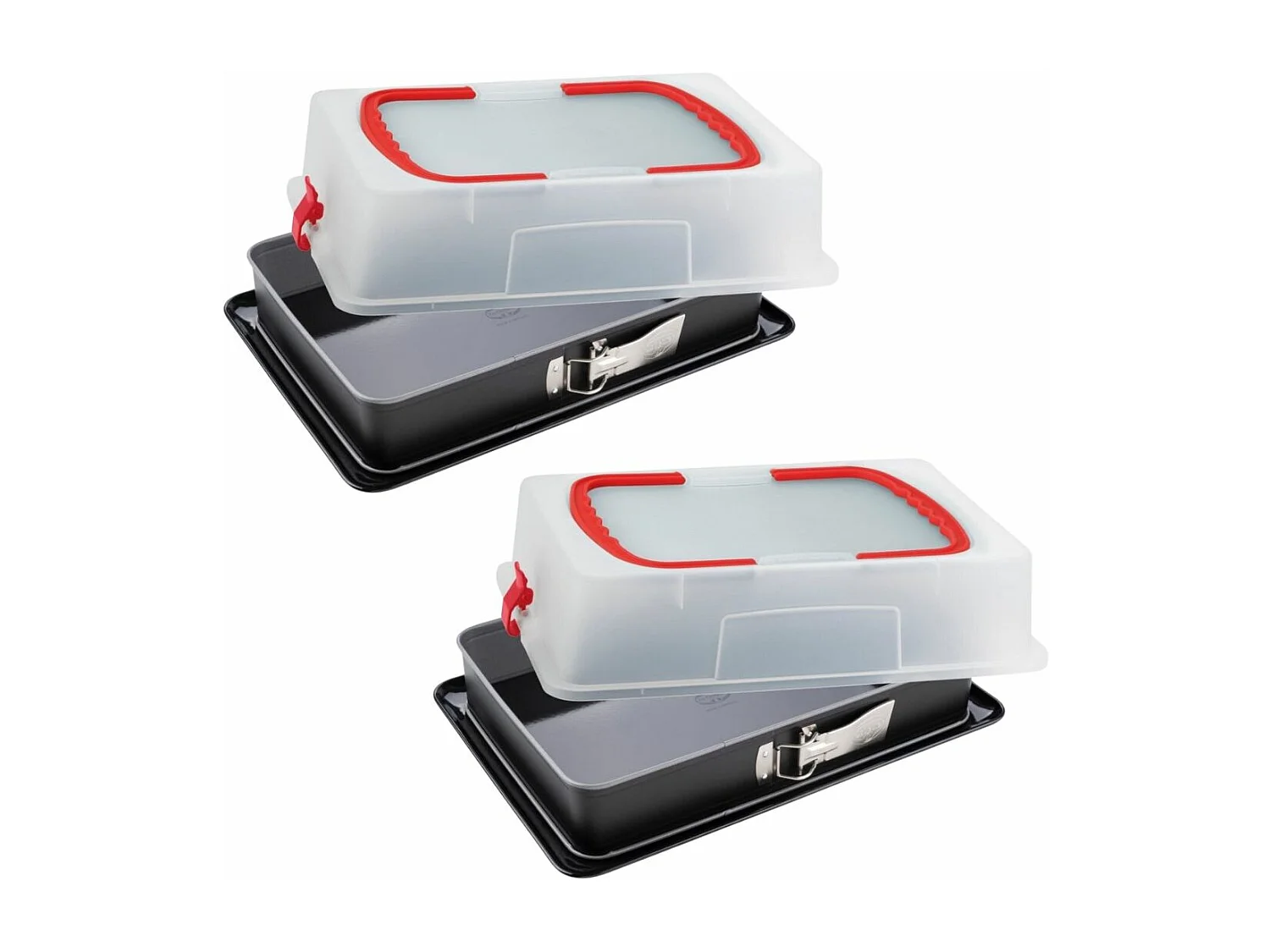 Lot de 2 moules à charnière rectangulaires avec couvercle de transport 42 x 29 cm Dr. Oetker Back-Idee Kreativ