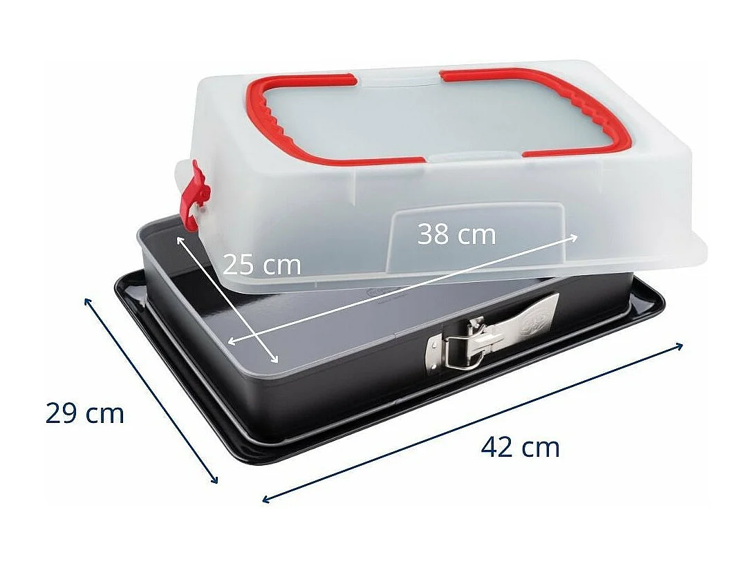 Lot de 2 moules à charnière rectangulaires avec couvercle de transport 42 x 29 cm Dr. Oetker Back-Idee Kreativ