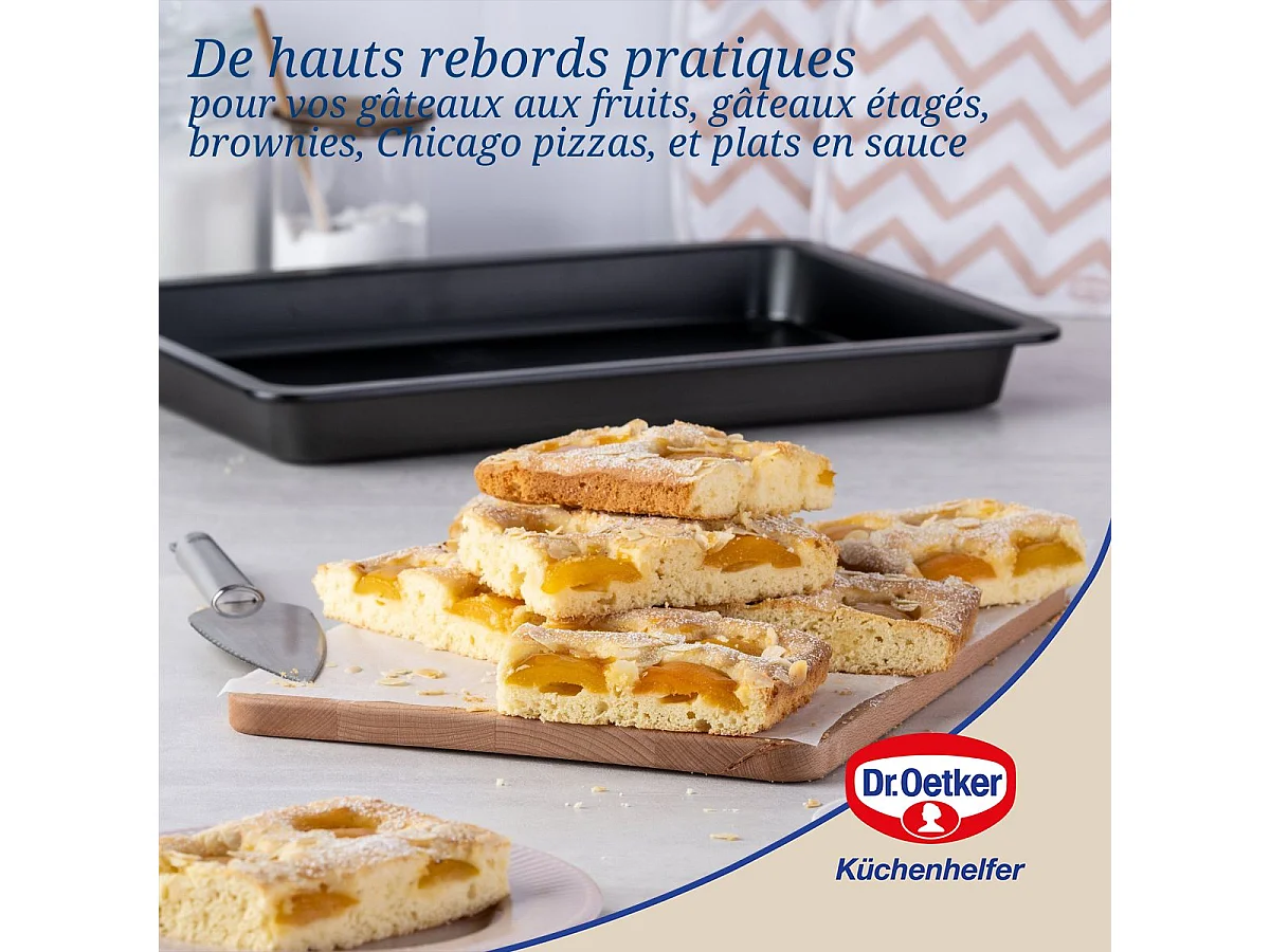 Plaque à pâtisserie à rebord extra haut 42 x 29 cm Dr Oetker Tradition