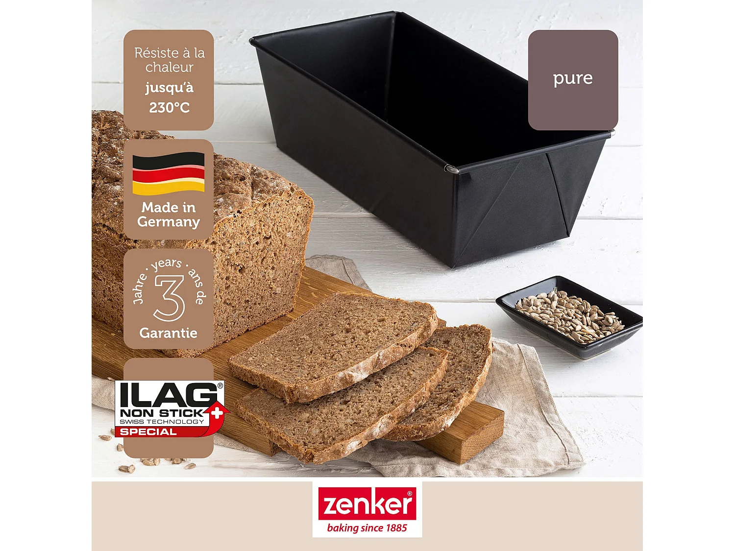 Moule à cake extensible de 28 à 40 cm Zenker Pure