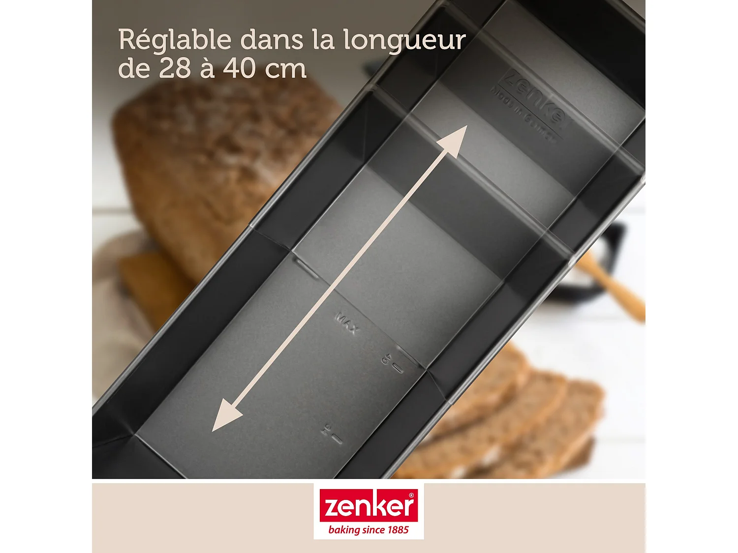 Moule à cake extensible de 28 à 40 cm Zenker Pure