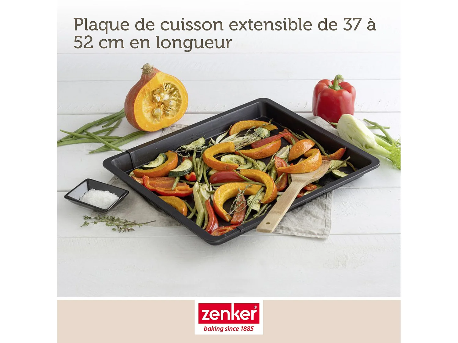 Plaque de cuisson four extensible de 37 à 52 cm Zenker Black Metallic