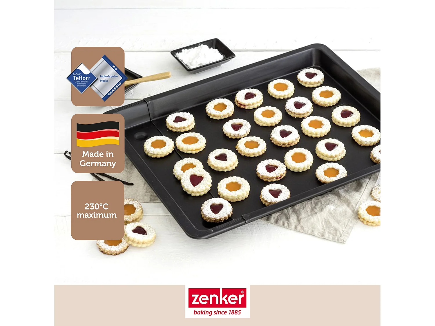 Plaque de cuisson four extensible de 37 à 52 cm Zenker Black Metallic