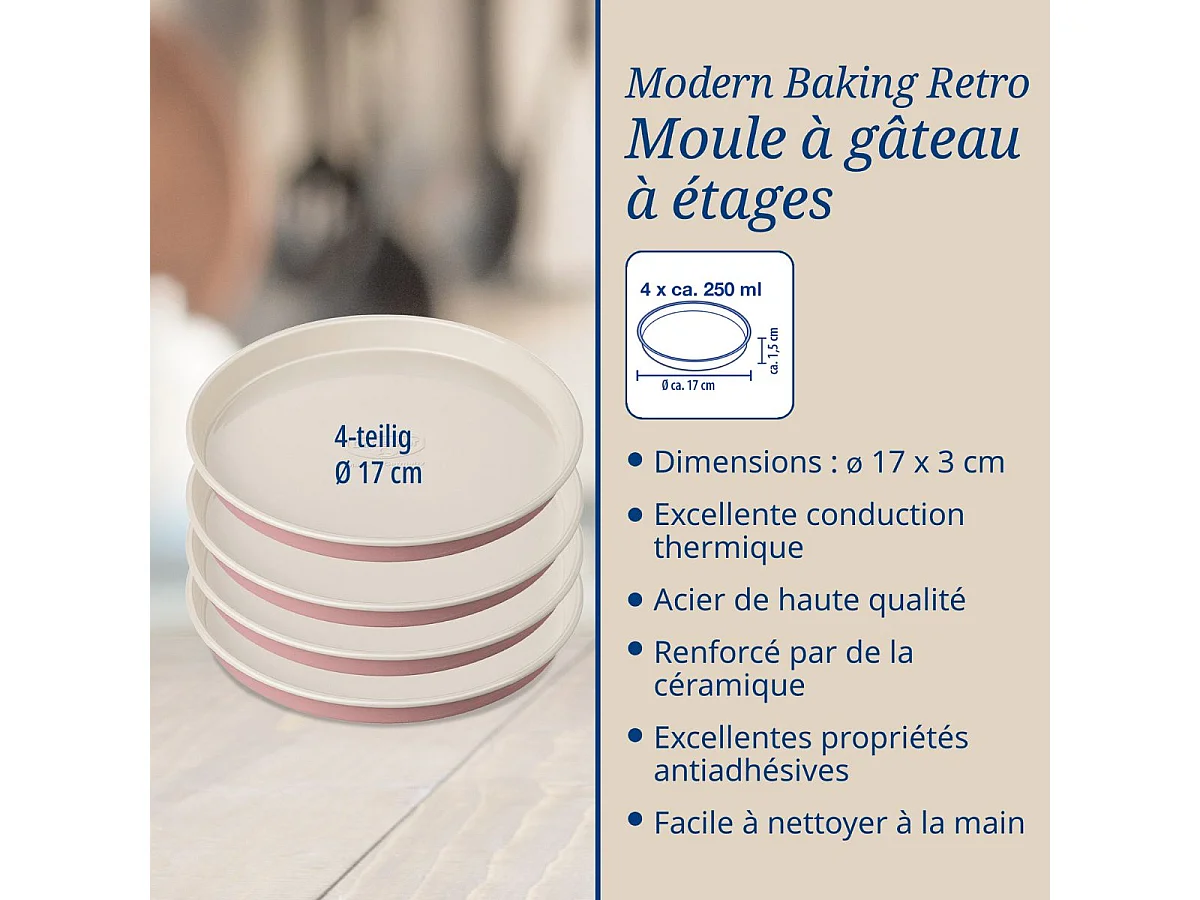 Set de 2 moules à manqué 18 et 20 cm et moules pour layer cake Dr. Oetker Rétro