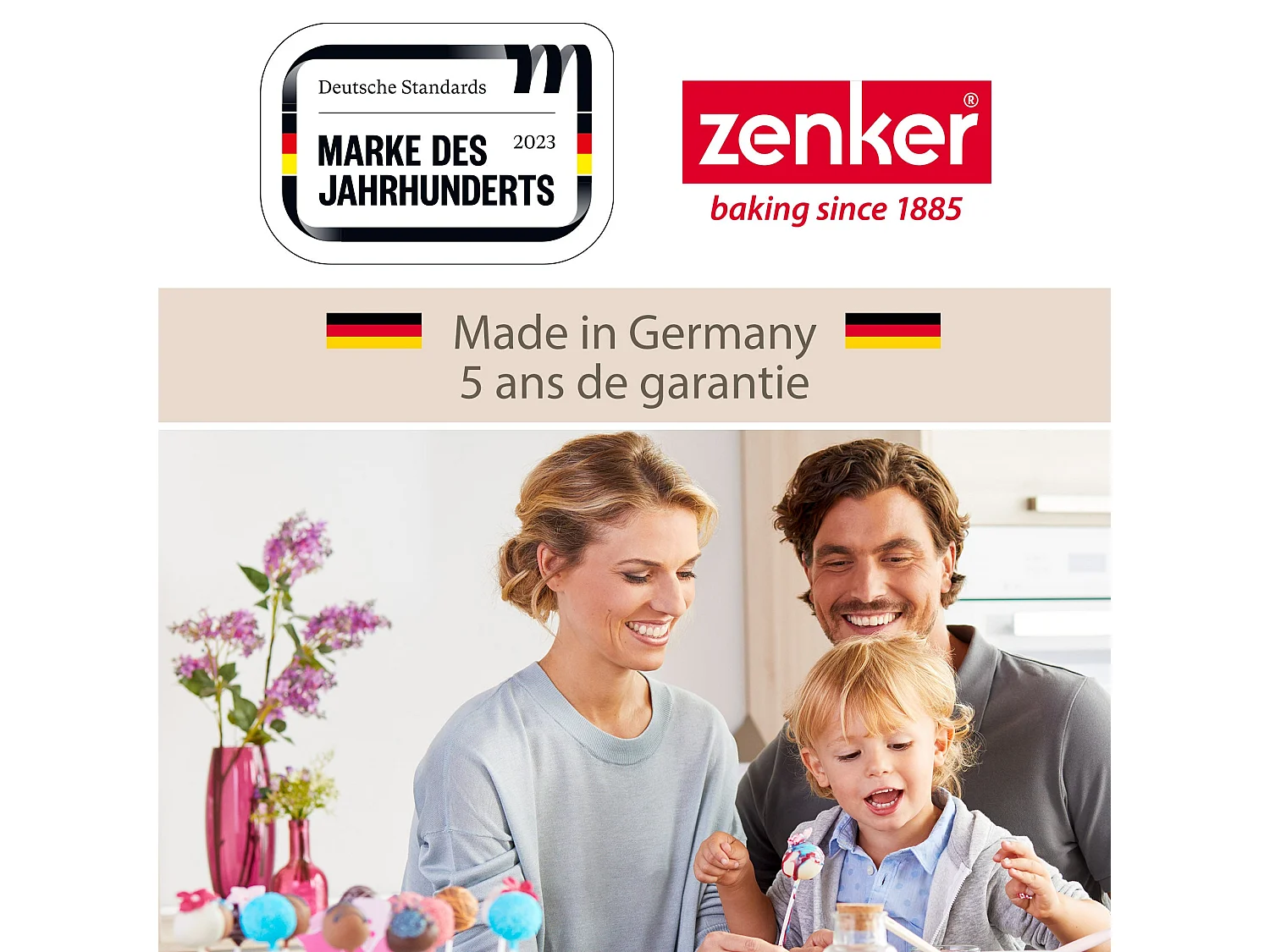 Moule à charnière carré avec couvercle 23 cm Zenker Bake Click and Go