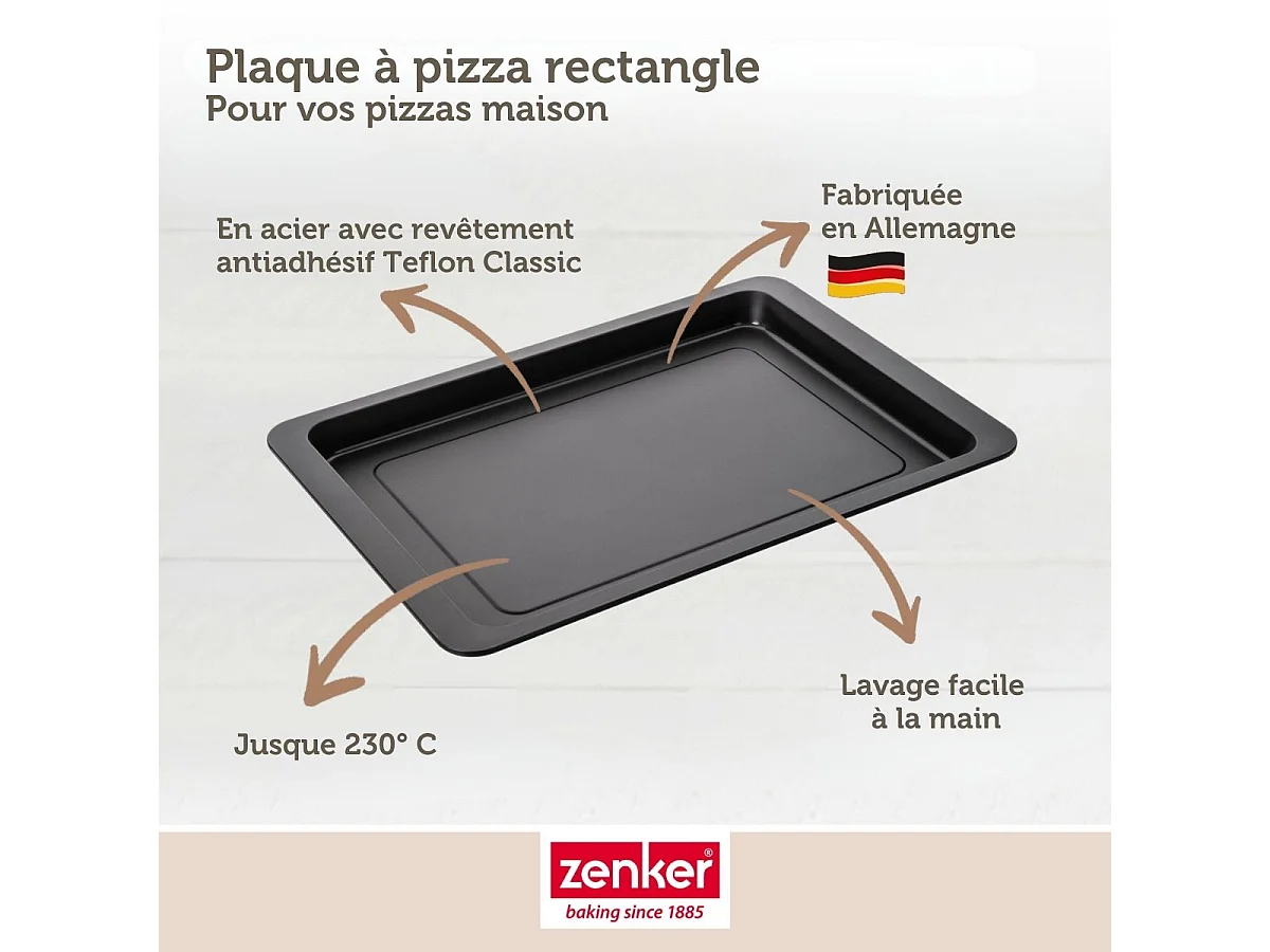 Plaque à pizza rectangulaire 42 x 29 cm Zenker Spécial Countries