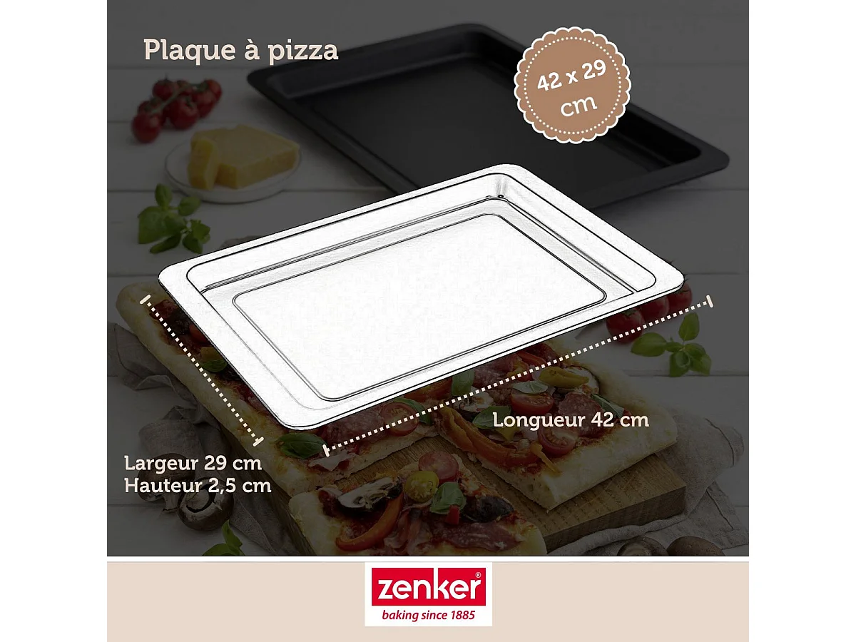 Plaque à pizza rectangulaire 42 x 29 cm Zenker Spécial Countries