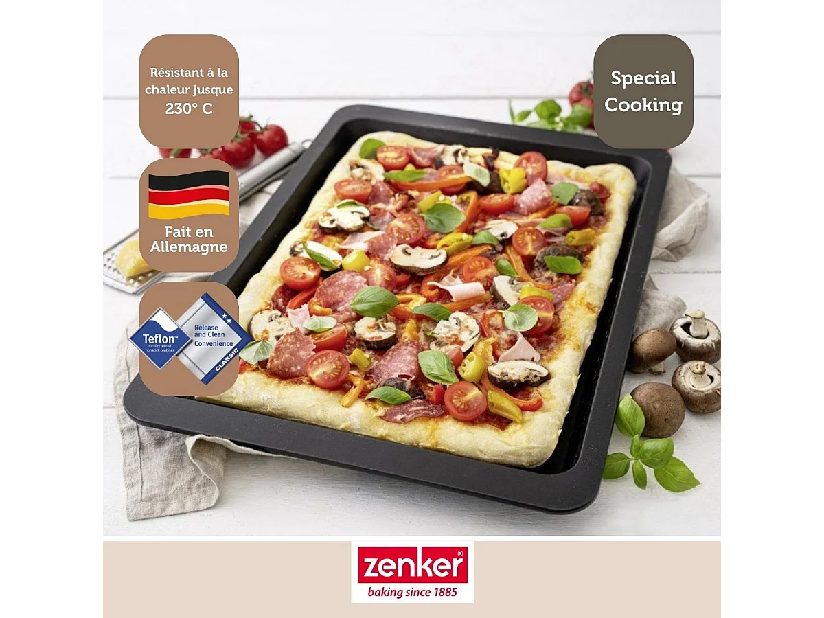 Plaque à pizza rectangulaire 42 x 29 cm Zenker Spécial Countries