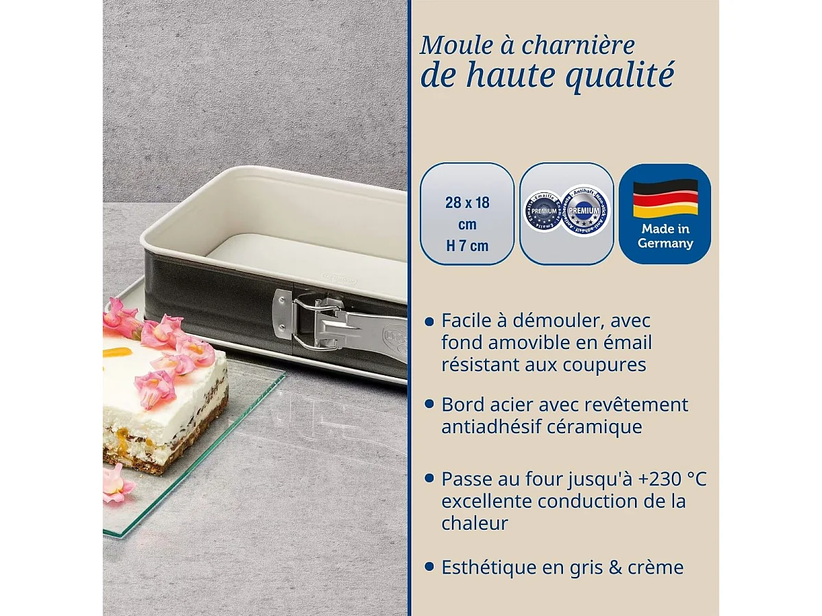 Moule à gâteau céramique et plat four 28 x 18 cm Dr Oetker Back Trend