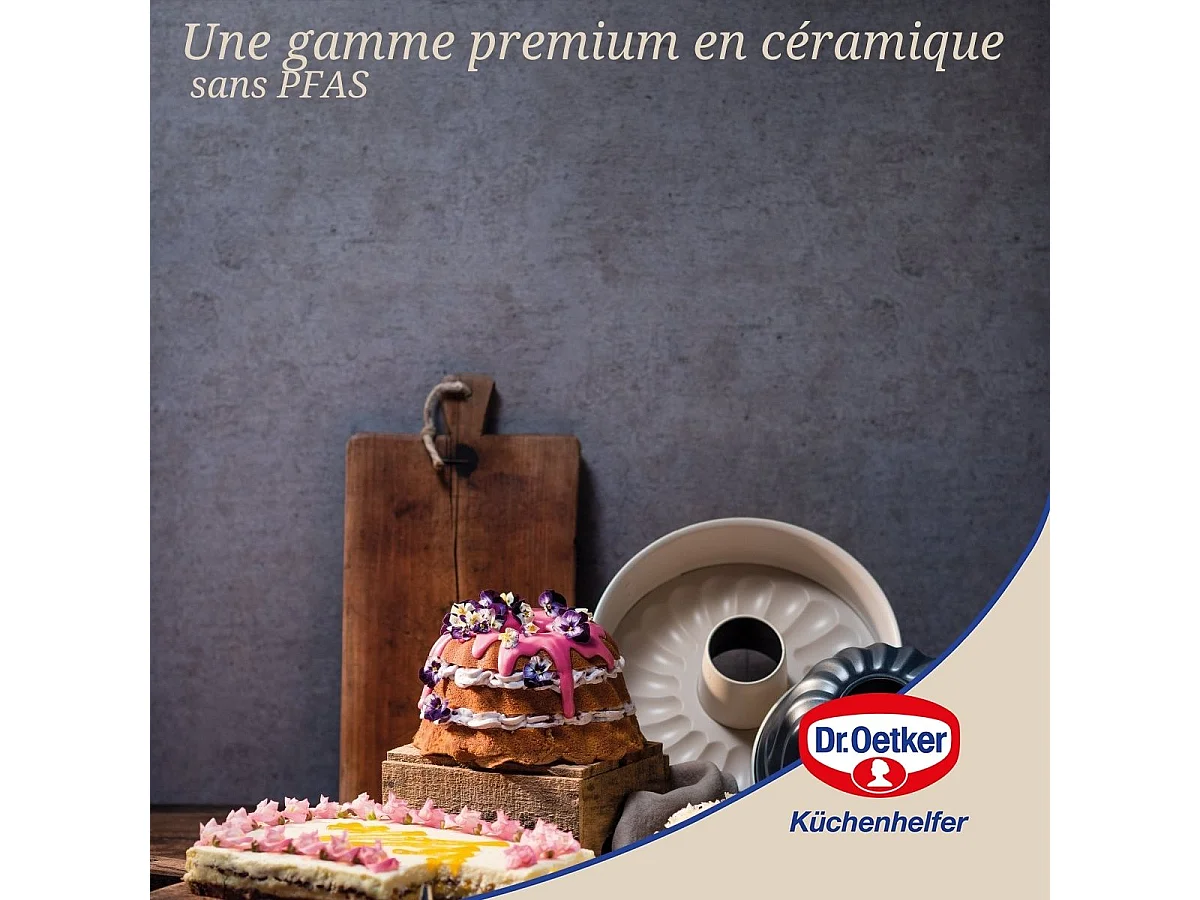 Moule à gâteau céramique et plat four 28 x 18 cm Dr Oetker Back Trend