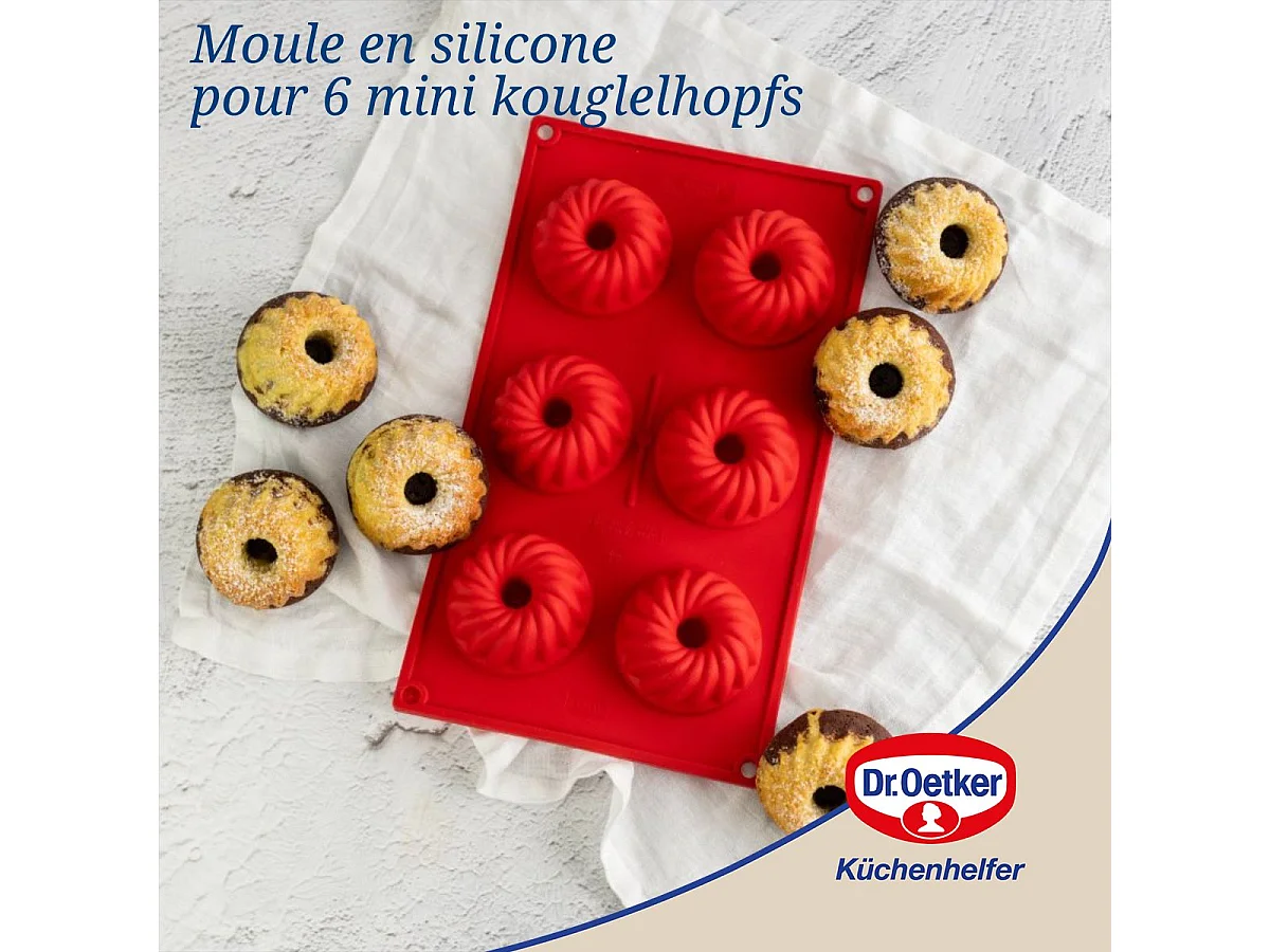 Moule à kougelhofs 6 empreintes 30 cm Dr.Oetker Flexxibel Love