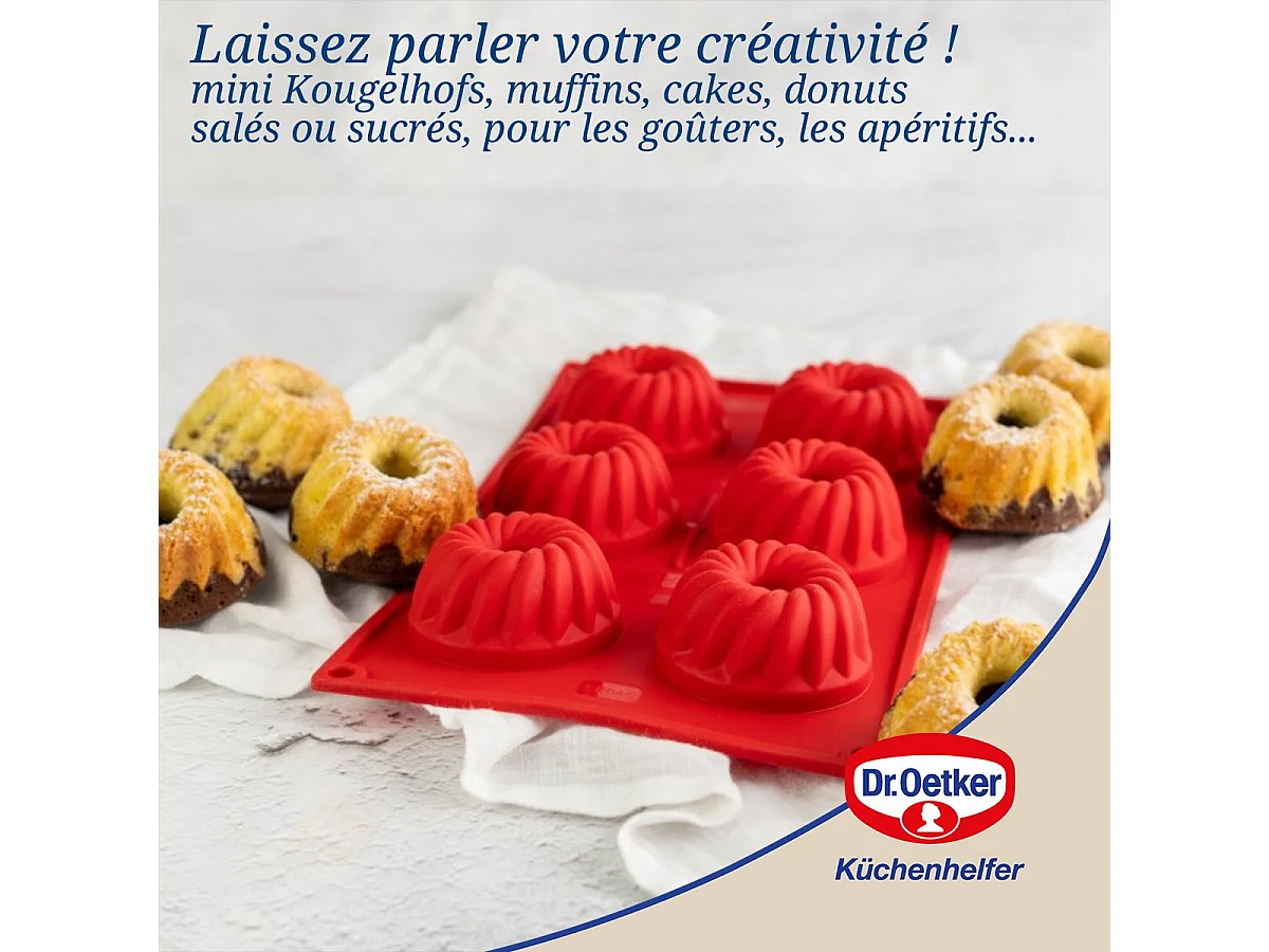 Moule à kougelhofs 6 empreintes 30 cm Dr.Oetker Flexxibel Love