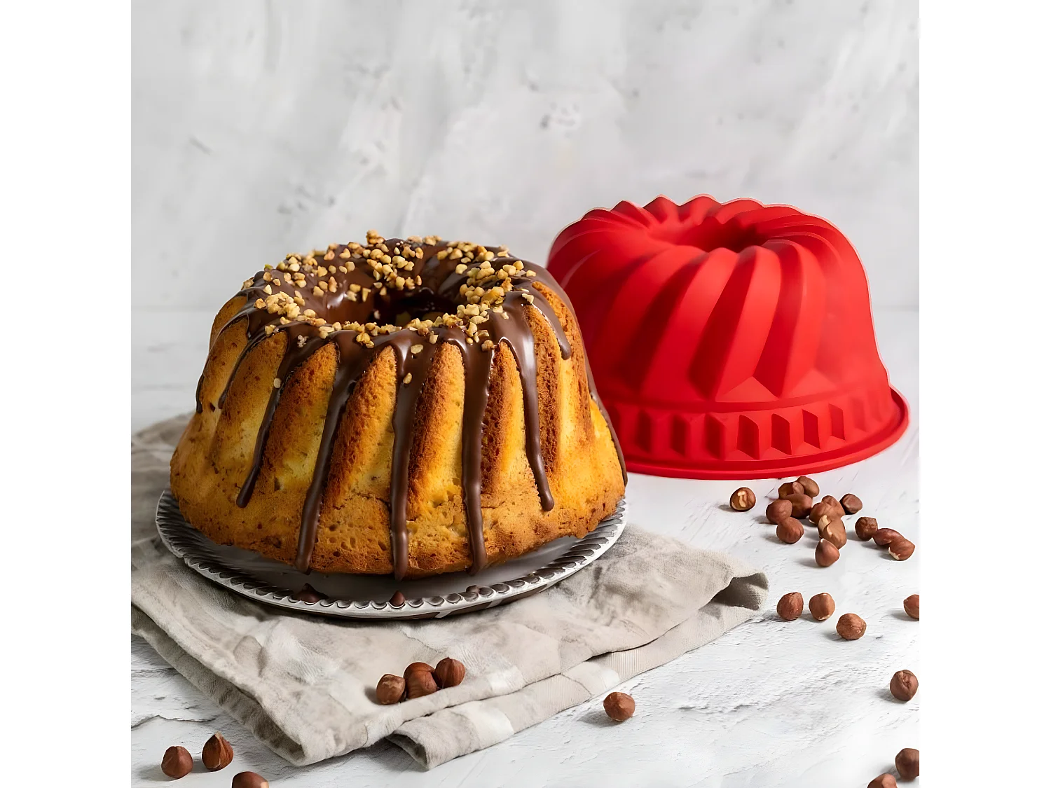 Lot de 2 moules à kouglofs en silicone 21,5 cm Dr. Oetker Flexxibel Love