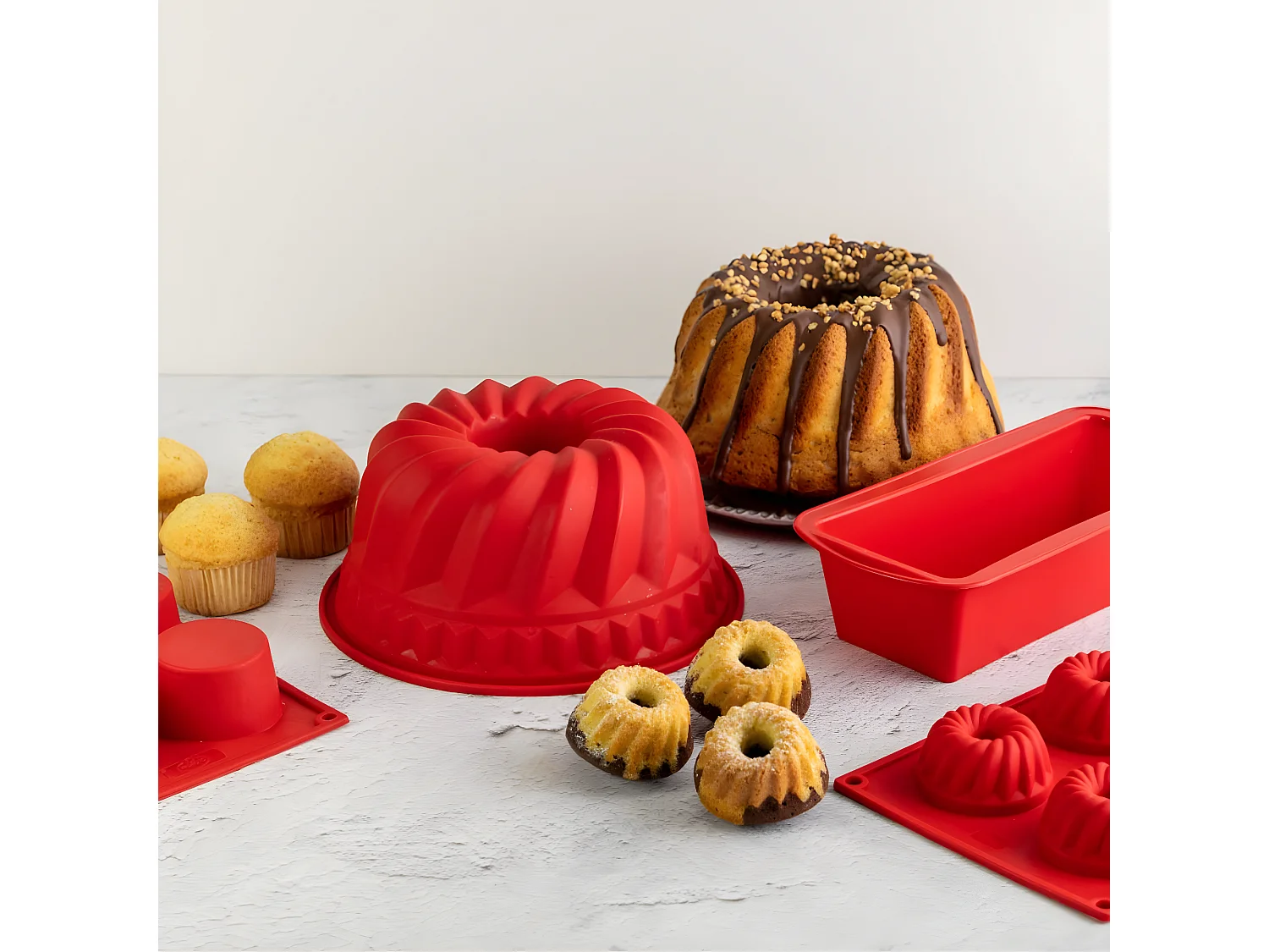 Lot de 2 moules à kouglofs en silicone 21,5 cm Dr. Oetker Flexxibel Love