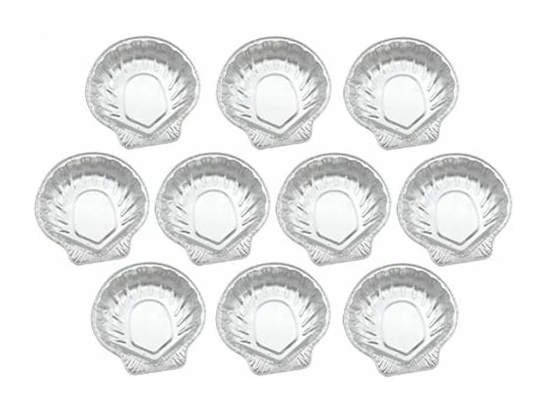 Lot de 10 plats à Saint-Jacques en aluminium  12,5 cm Fackelmann