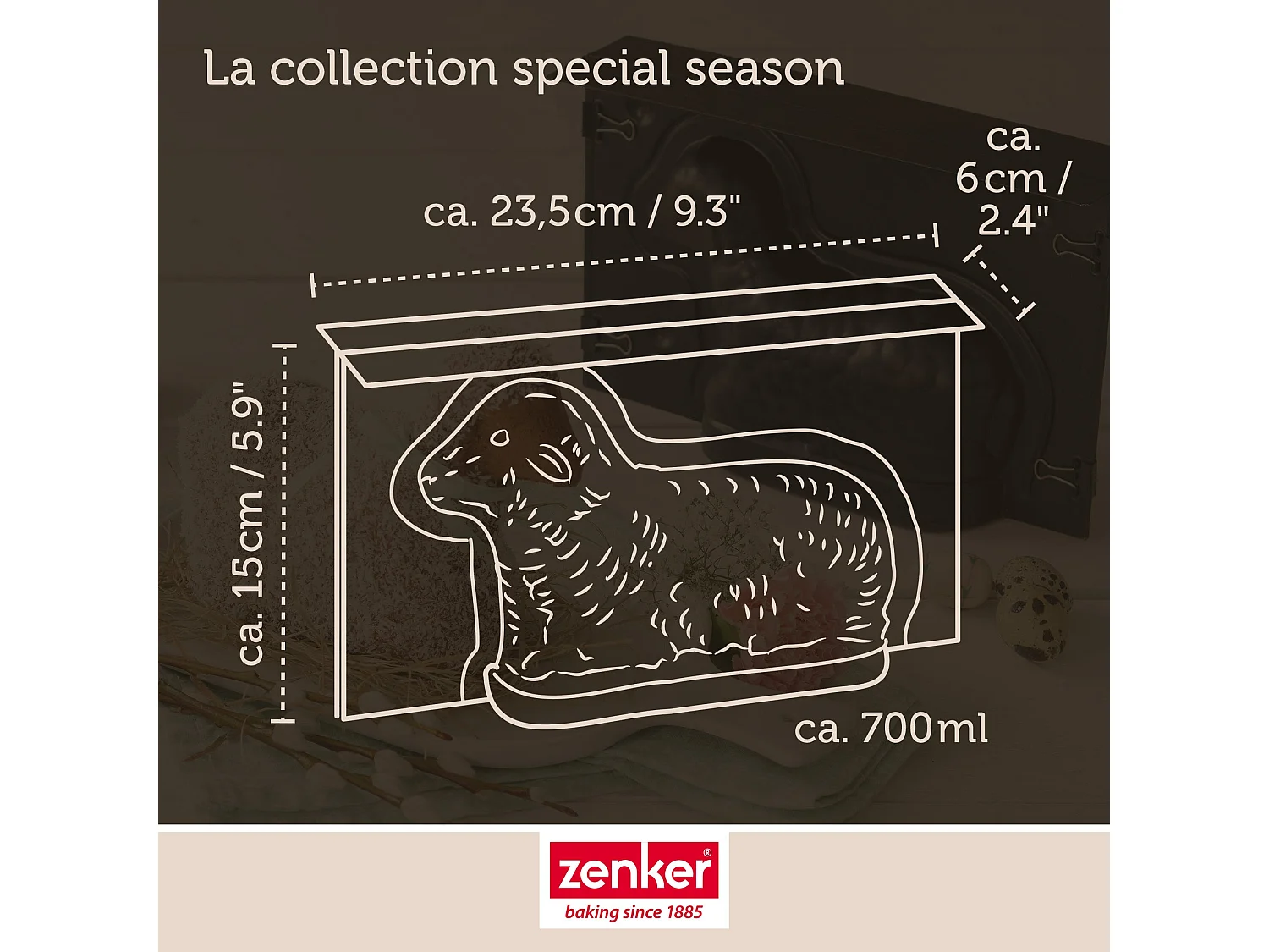 Moule agneau pascal 3D 700 ml pour Pâques Zenker Special Season