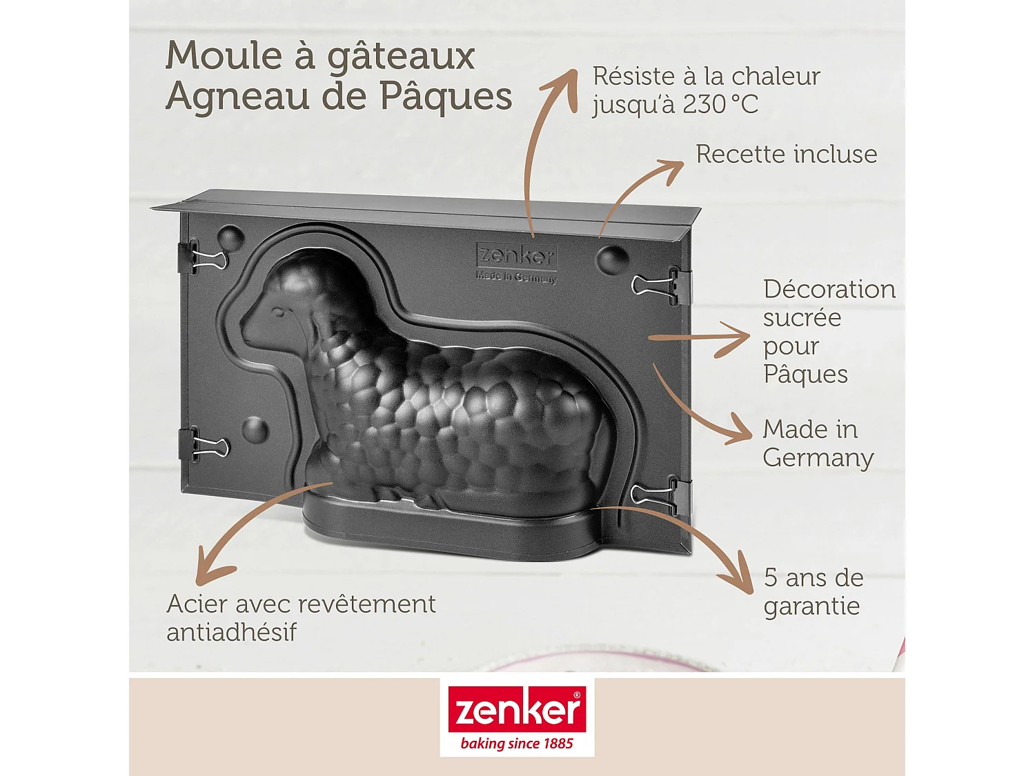 Moule agneau pascal 3D 700 ml pour Pâques Zenker Special Season