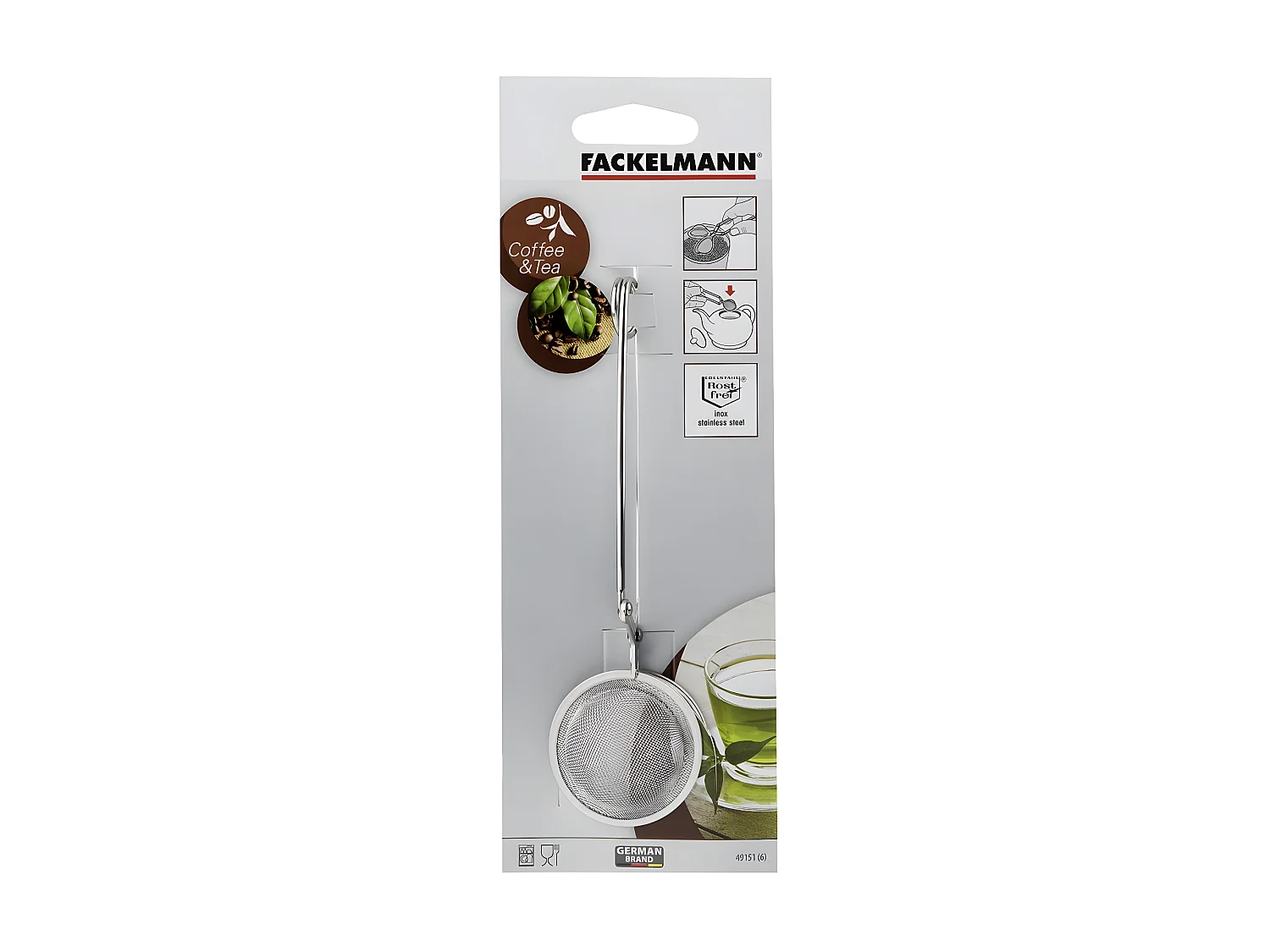 Boule à thé type pince à thé en inox 15 cm Fackelmann
