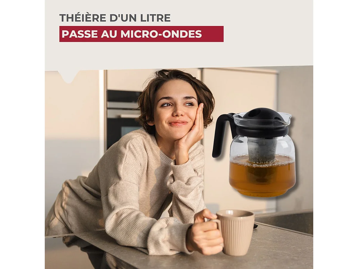 Théière micro-ondable d'un litre Fackelmann
