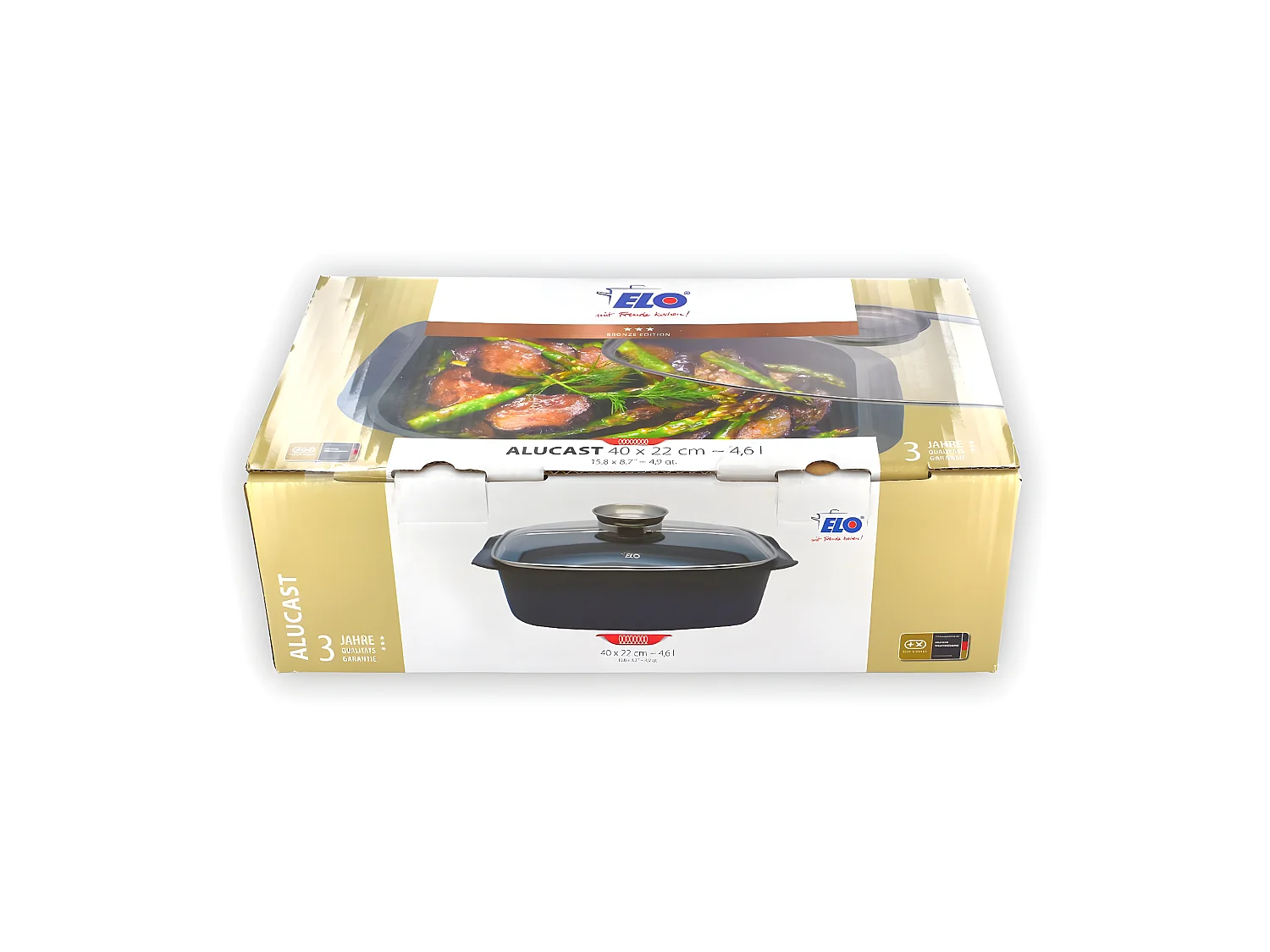 Cocotte rectangulaire avec couvercle 4,6 litres Elo Alucast