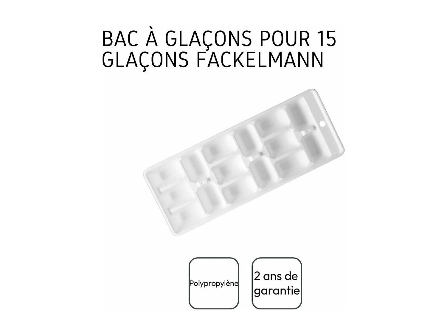 Bac à glaçons blanc pour 15 glaçons Fackelmann Bar Concept