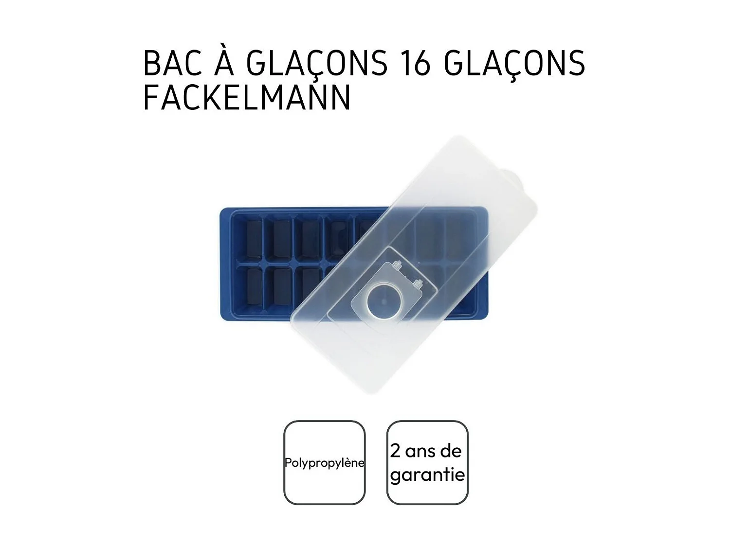 Bac à glaçons avec couvercle capacité de 16 glaçons Fackelmann Bar Concept